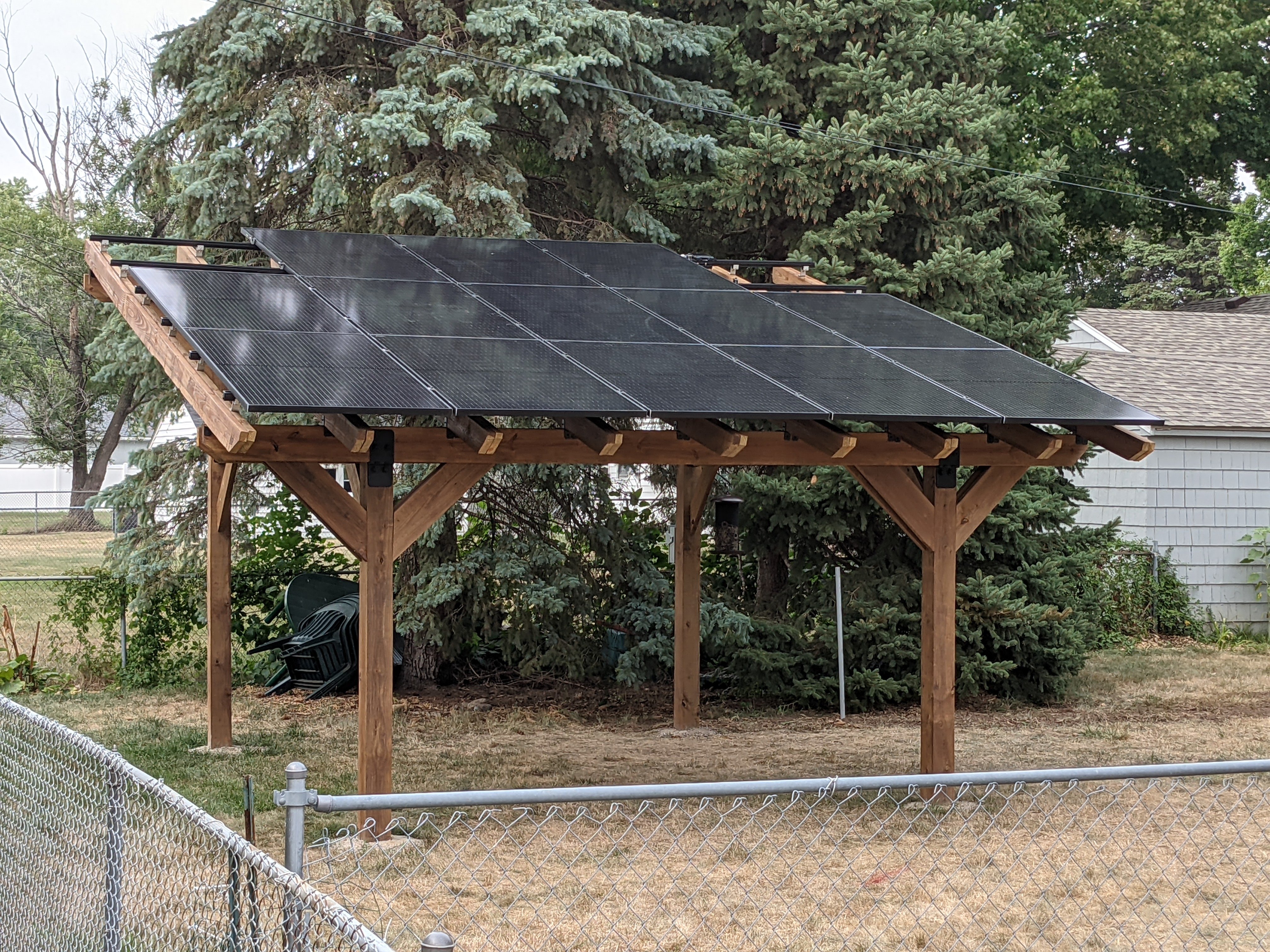 Kenosha Wisconsin solar panel pergola