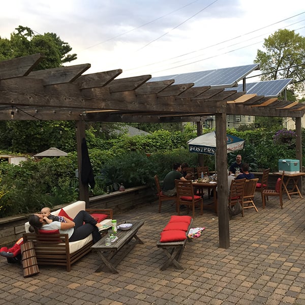 Saint Paul Home backyard pergola with Solar panels - All Energy Solar